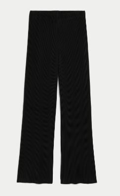 Black wide leg trousers for travelling