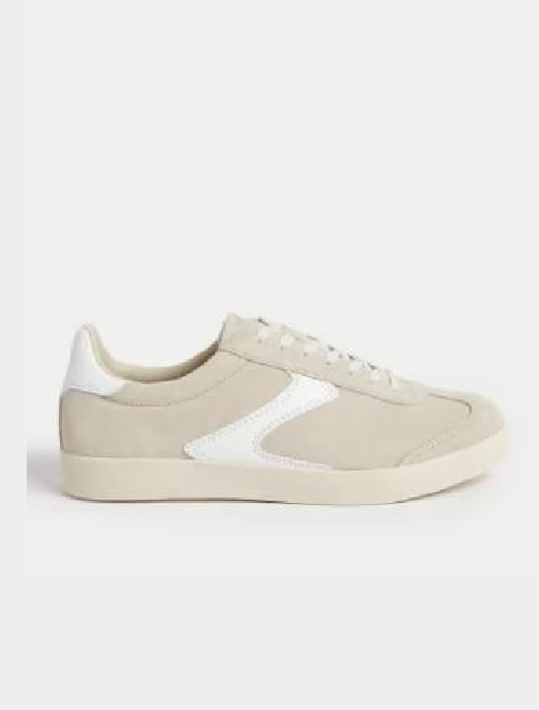 Suede Lace Up Side Detail Trainers from marks and spencer