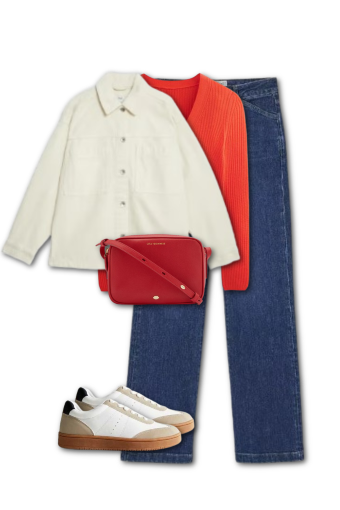 red bag outfit idea