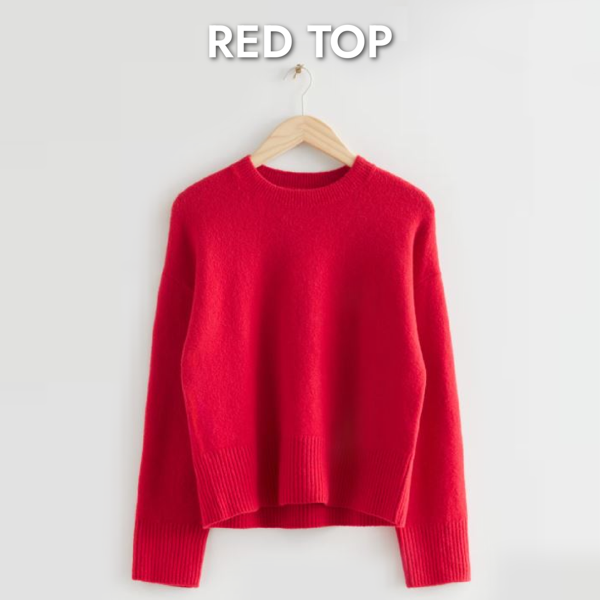 what to wear with a red top jumper sweater